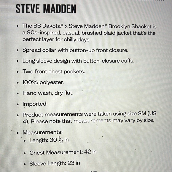 Steve Madden Brooklyn Shacket in Vintage Purple size small - Picture 4 of 7